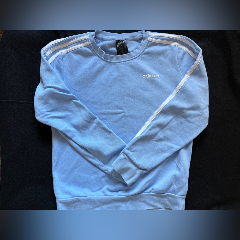 Adidas Women’s Light Blue Crewneck Sweater